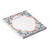 Marokkanisches Zellij Muster Blau und Rosa Notizblock (angewinkelt)