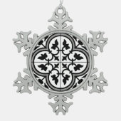 marokkanisches Ziermuster Schneeflocken Zinn-Ornament (Vorderseite)