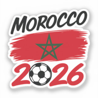 Marokko 2026 Fußball Fan Fußball Anhänger Stolz  Aufkleber