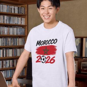 Marokko 2026 Fußball Fan Fußball Anhänger Stolz T-Shirt