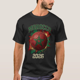 Marokko 2026 Fußball Flagge Paint Splashed Fußball T-Shirt