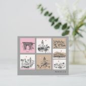 Marokko Afrika Skizzen Architektur Reise  Postkarte (Stehend Vorderseite)