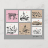 Marokko Afrika Skizzen Architektur Reise  Postkarte (Vorderseite)