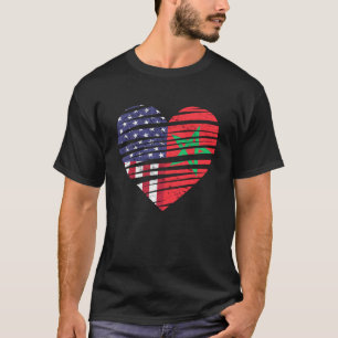 Marokko Amerikanisches Grown Heart USA Patriot Her T-Shirt