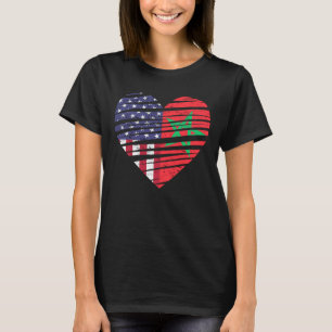 Marokko Amerikanisches Grown Heart USA Patriot Her T-Shirt