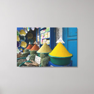 MAROKKO, Atlantikküste, ESSAOUIRA: Gewürzmarkt Leinwanddruck