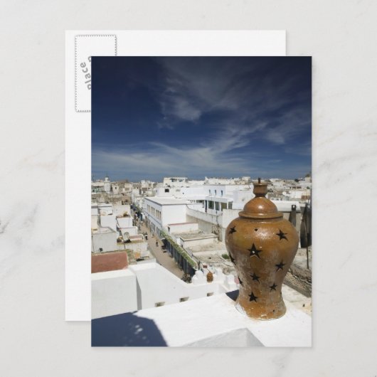 MAROKKO, Atlantikküste, ESSAOUIRA: Hoher Ausblick Postkarte (Vorne/Hinten)