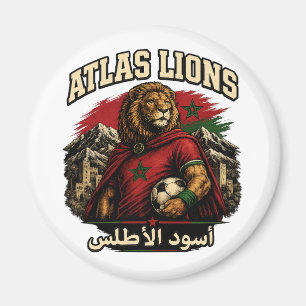 Marokko Atlas Löwen Fan Vintage Magnet