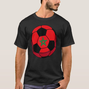 Marokko Ball Flag Patriotic Football Nostalgic Mor T-Shirt