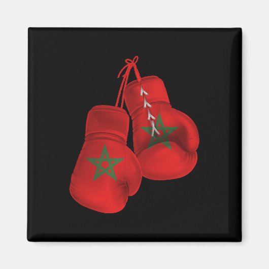 Marokko Boxhandschuhe Flaggenpreis Marokkanisches Magnet (Vorne)