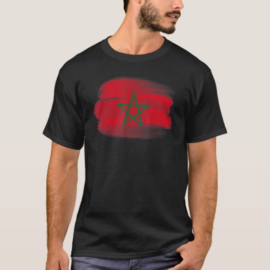 Marokko - Brandflagge T-Shirt (Vorderseite)
