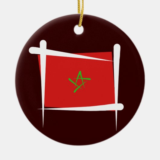 Marokko-Bürsten-Flagge Keramikornament (Vorne)