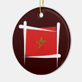 Marokko-Bürsten-Flagge Keramikornament (Links)