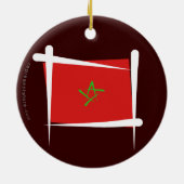 Marokko-Bürsten-Flagge Keramikornament (Hinten)
