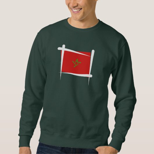 Marokko-Bürsten-Flagge Sweatshirt (Vorderseite)