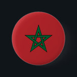 Marokko Button<br><div class="desc">Flagge Marokkos. Die Flagge Marokkos (Arabisch: ع م ا ل غ ل مرب; Berber: Acenyal n Umerruk) ist aus einem roten Feld mit einem schwarz-grenzenlosen grünen Pentagramm. Rot hat in Marokko eine beachtliche historische Bedeutung und verkündet den Abstieg der königlichen Alaouitenfamilie vom Propheten Mohammed über Fatima, die Ehefrau von Ali,...</div>