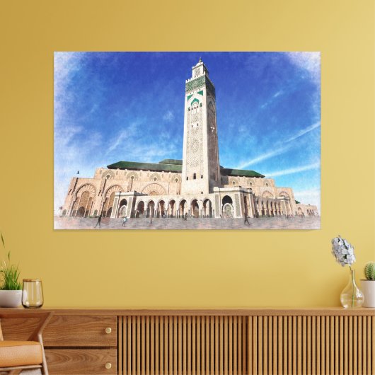 Marokko Casablanca Moschee Hassan 2 Islamisch Leinwanddruck (Insitu (Wohnzimmer))