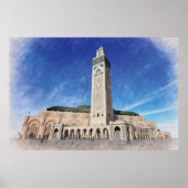 Marokko Casablanca Moschee Hassan 2 Islamisch Poster (Vorne)