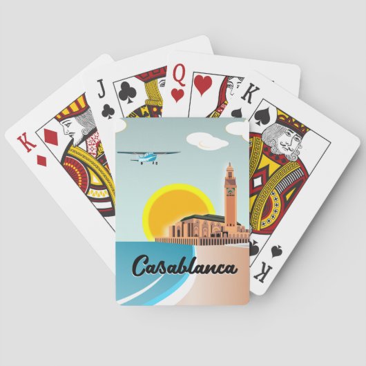 Marokko Casablanca Reiseplakat Spielkarten (Rückseite)
