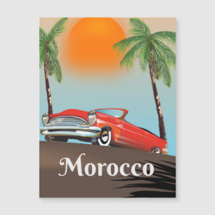 Marokko Classic Red Auto Reiseplakat Magnetkarte
