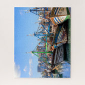 Marokko Essaouiras farbenfrohe Fischerboote Puzzle (Vertikal)