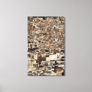 Marokko, Fes, Sicht auf die Stadt Leinwanddruck