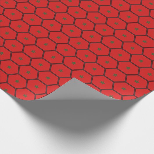 Marokko Flag Honeycomb Wrapping Paper Geschenkpapier (Ecke)