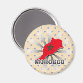Marokko Flag Karte 2.0 Magnet (Vorderseite/Rückseite)