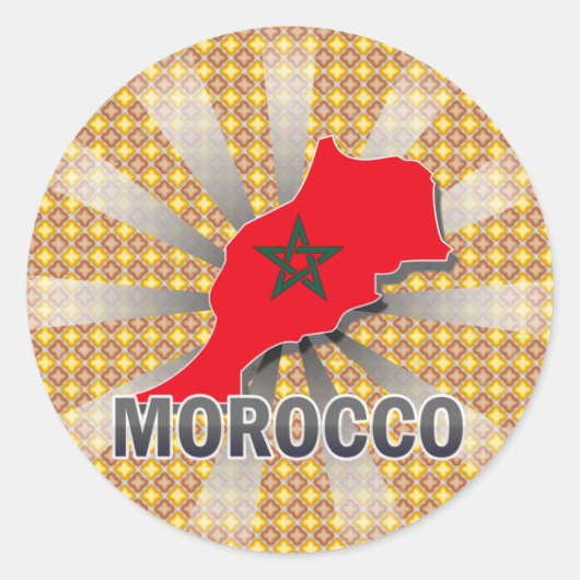 Marokko Flag Karte 2.0 Runder Aufkleber (Vorderseite)