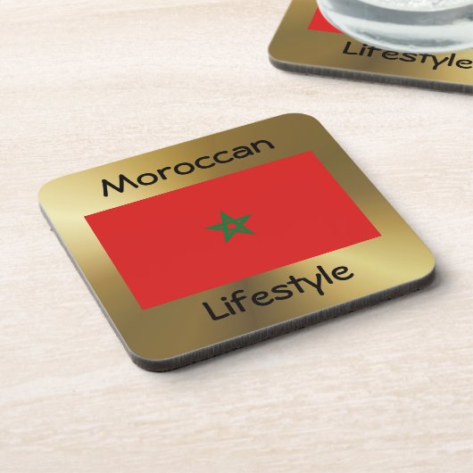 Marokko Flag+Text Untersetzer (Linke Seite)