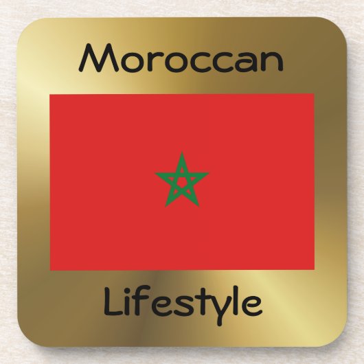 Marokko Flag+Text Untersetzer (Vorderseite)