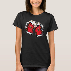 Marokko-Flagge Bierkrug Cooles marokkanisches Bi T-Shirt