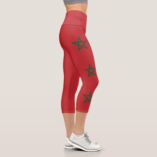 Marokko-Flagge Capri Leggings (Rechts)