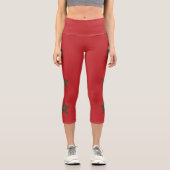 Marokko-Flagge Capri Leggings (Vorderseite)