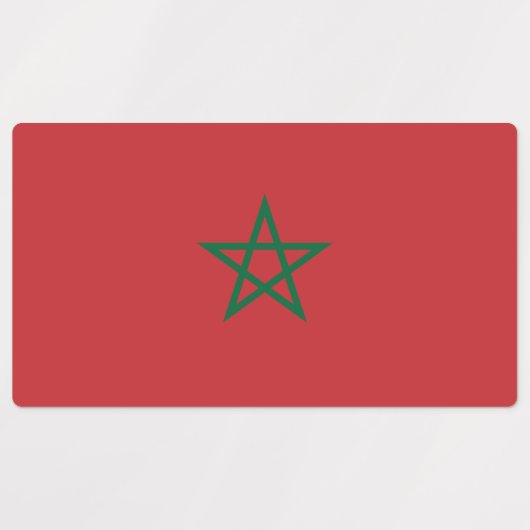 Marokko-Flagge Etiketten (Design 1)