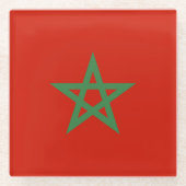 Marokko-Flagge Glasuntersetzer (Vorderseite)