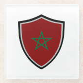 Marokko-Flagge Glasuntersetzer (Vorderseite)