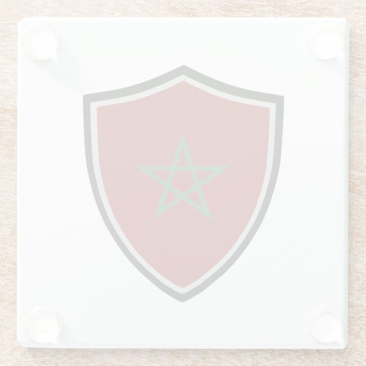 Marokko-Flagge Glasuntersetzer (Rückseite)