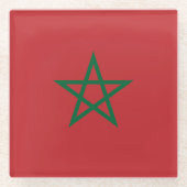 Marokko-Flagge Glasuntersetzer (Vorderseite)