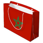 Marokko-Flagge Große Geschenktüte (Rückseite Schrägansicht)
