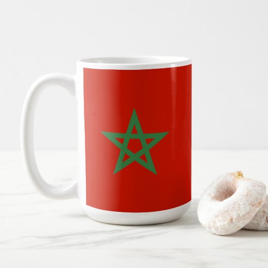 Marokko-Flagge Kaffeetasse (Mit Donut)