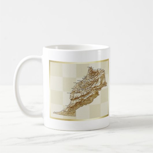 Marokko-Flagge + Karten-Tasse Kaffeetasse (Links)