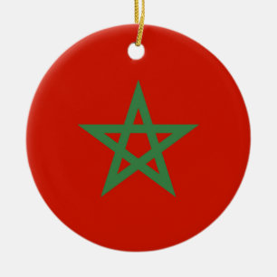 Marokko-Flagge Keramik Ornament