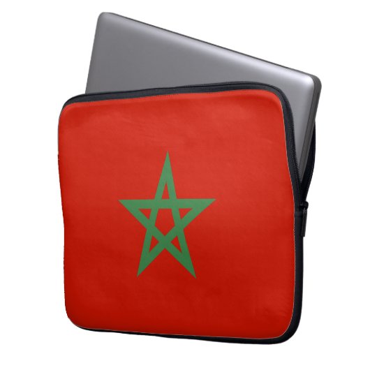 Marokko-Flagge Laptopschutzhülle (Vorderseite Links)
