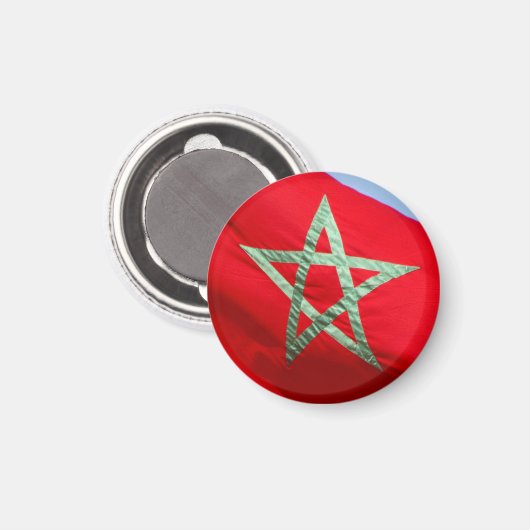 Marokko-Flagge Magnet (Vorderseite/Rückseite)