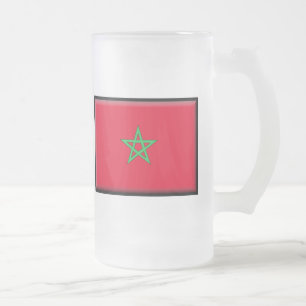 Marokko-Flagge Mattglas Bierglas