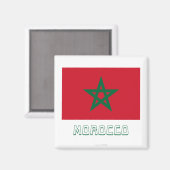 Marokko Flagge mit Namen Magnet (Vorderseite/Rückseite)