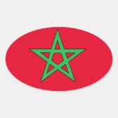 Marokko-Flagge Ovaler Aufkleber (Vorderseite)