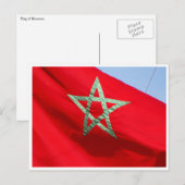 Marokko-Flagge Postkarte (Vorne/Hinten)