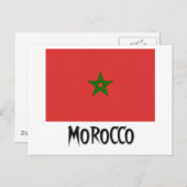 Marokko-Flagge Postkarte (Vorne/Hinten)